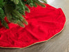 30" Red Velvet Tree Skirt With Gold Edge Trim