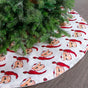 Falda de árbol de Papá Noel blanca y roja de 48" con borde plateado