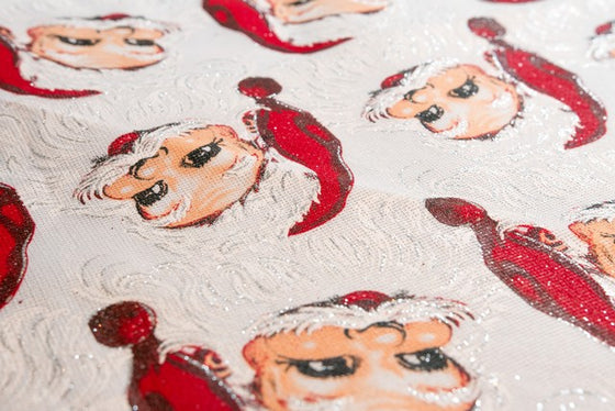 Falda de árbol de Papá Noel blanca y roja de 48" con borde plateado