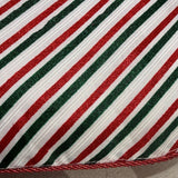 Close-up of red, green, and white striped fabric