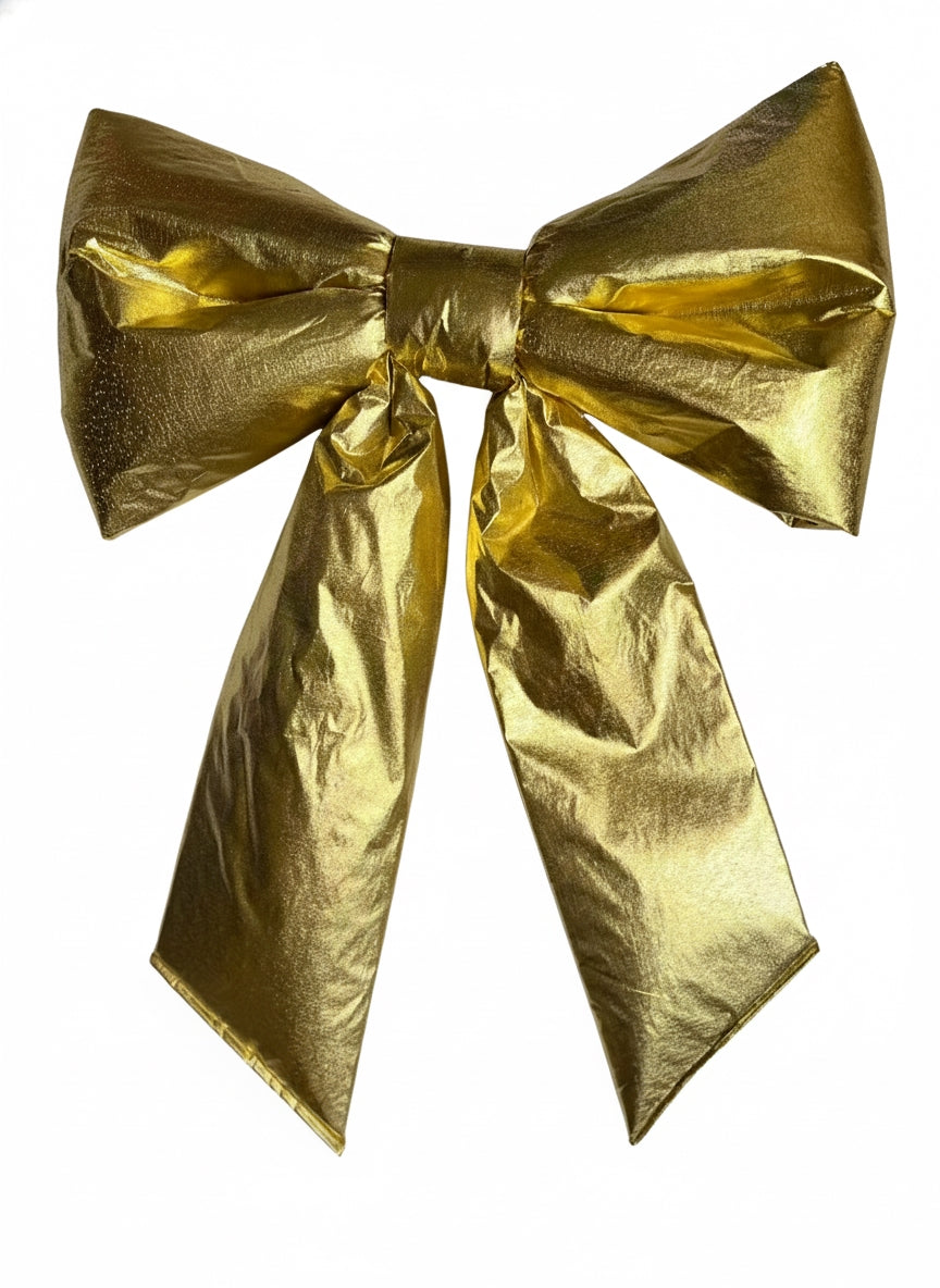 24" X 18" Gold Glitter Bow
