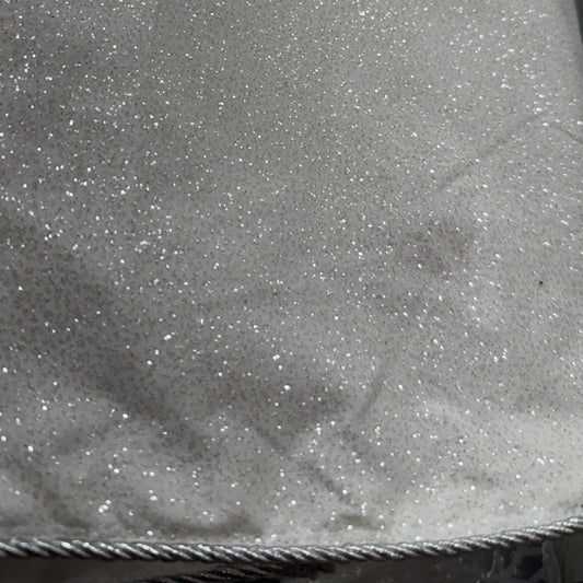 60" White & Silver Glitter Tree Skirt