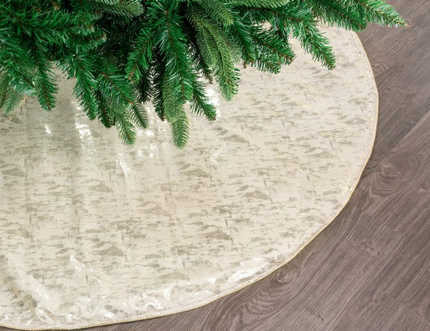 60" Celline Metallic Dupion Tree Skirt