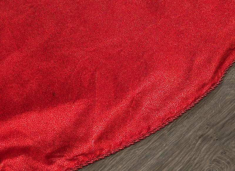 Falda de árbol metálica roja de 60"