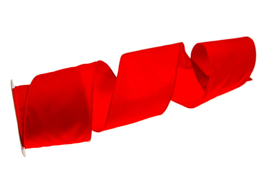 Juego de 3 rollos de cinta de terciopelo roja de 10 yardas x 4"