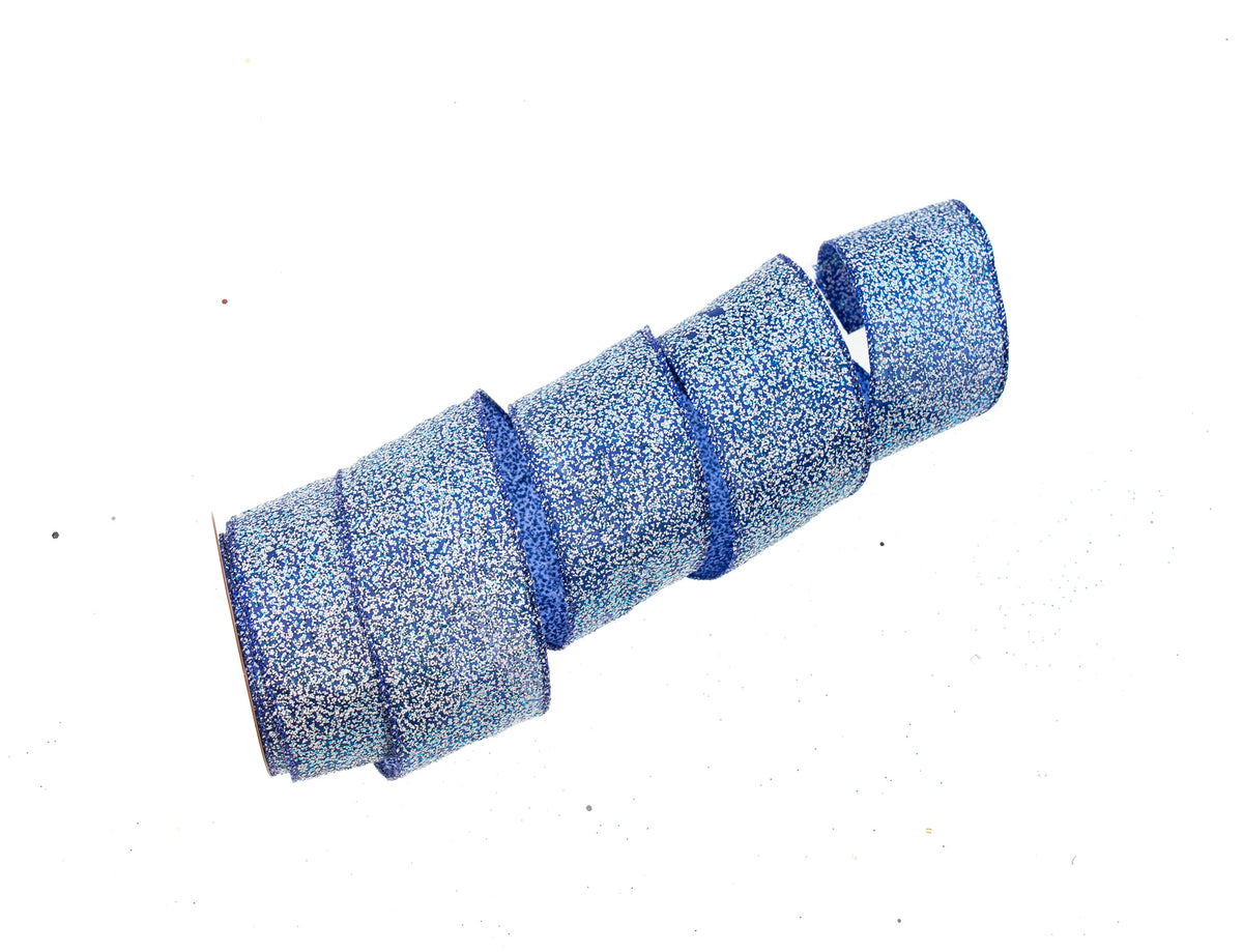 Juego de 4 cintas de purpurina azul de 2.5" X 10YD