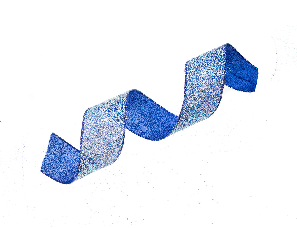 2.5" X 10YD Blue Glitter Ribbon Set of 4