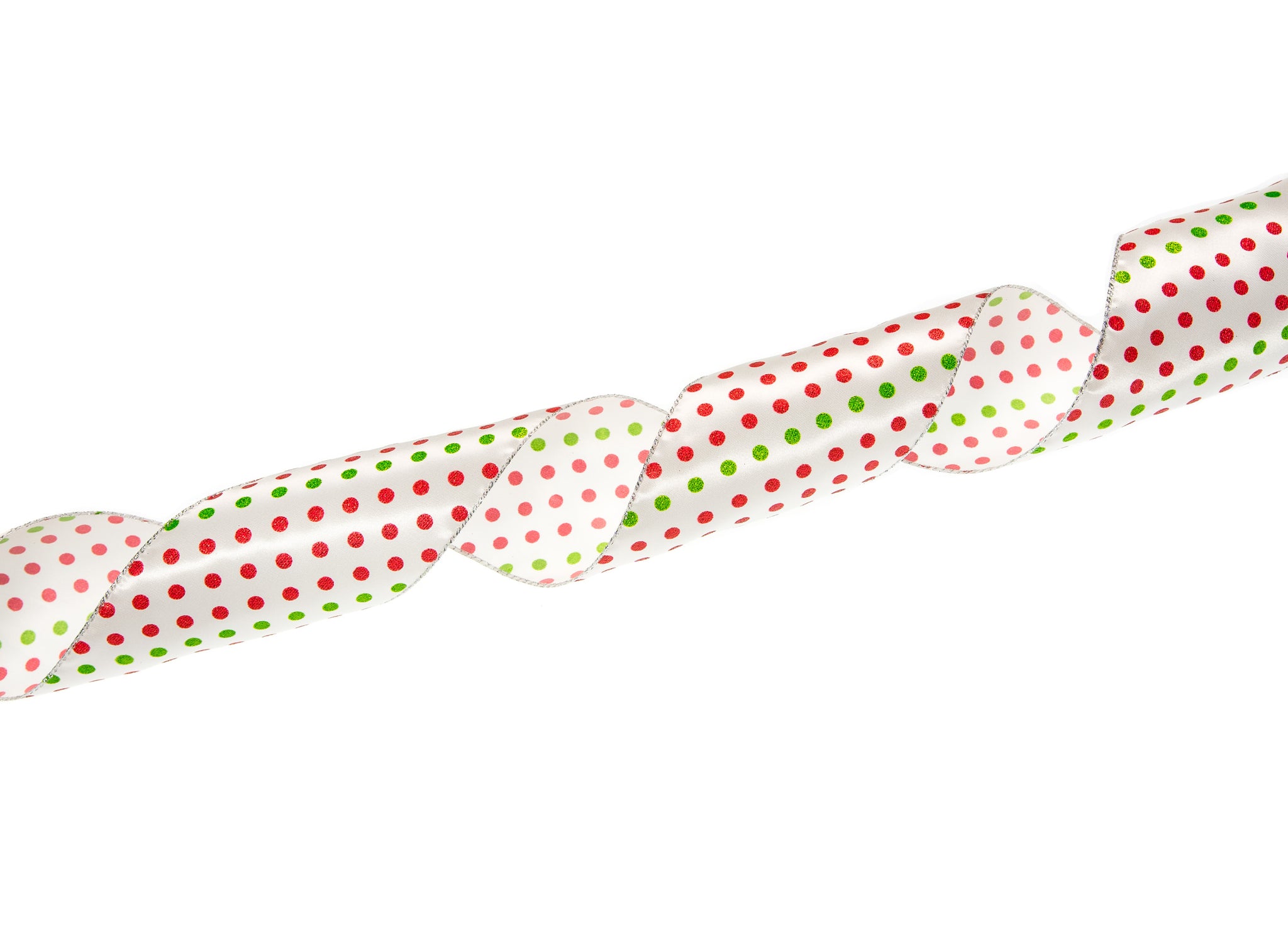 Wire Christmas ribbon Christmas ornament polka dot linen ribbon