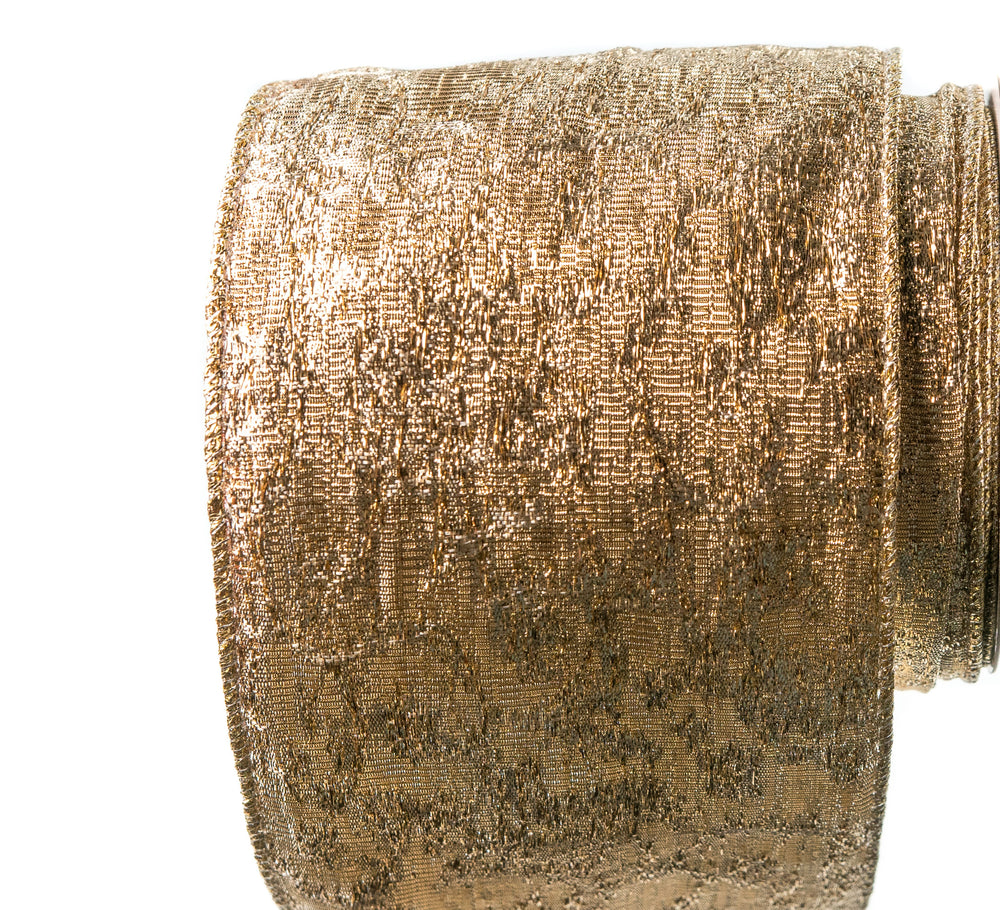 4" X 10YD Gold Mesh Ribbon Set of 3