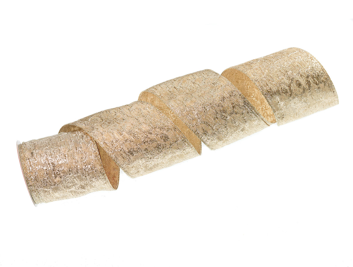 Juego de 3 rollos de cinta de malla dorada de 10 yardas x 10 cm