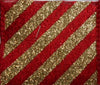 Juego de 3 rollos de cinta de terciopelo a rayas rojas y doradas de 2.5" X 10YD