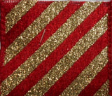 4" X 10YD  Red & Gold Striped Velvet Ribbon Set Of 3