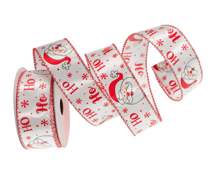 1.5 X 10 YD White, Red, & Green Ho-Ho-Ho Ribbon Set Of 3