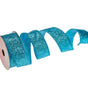 1.5" X 10YD Turquoise Glitter Ribbon Set Of 3