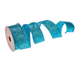 1.5" X 10YD Turquoise Glitter Ribbon Set Of 3