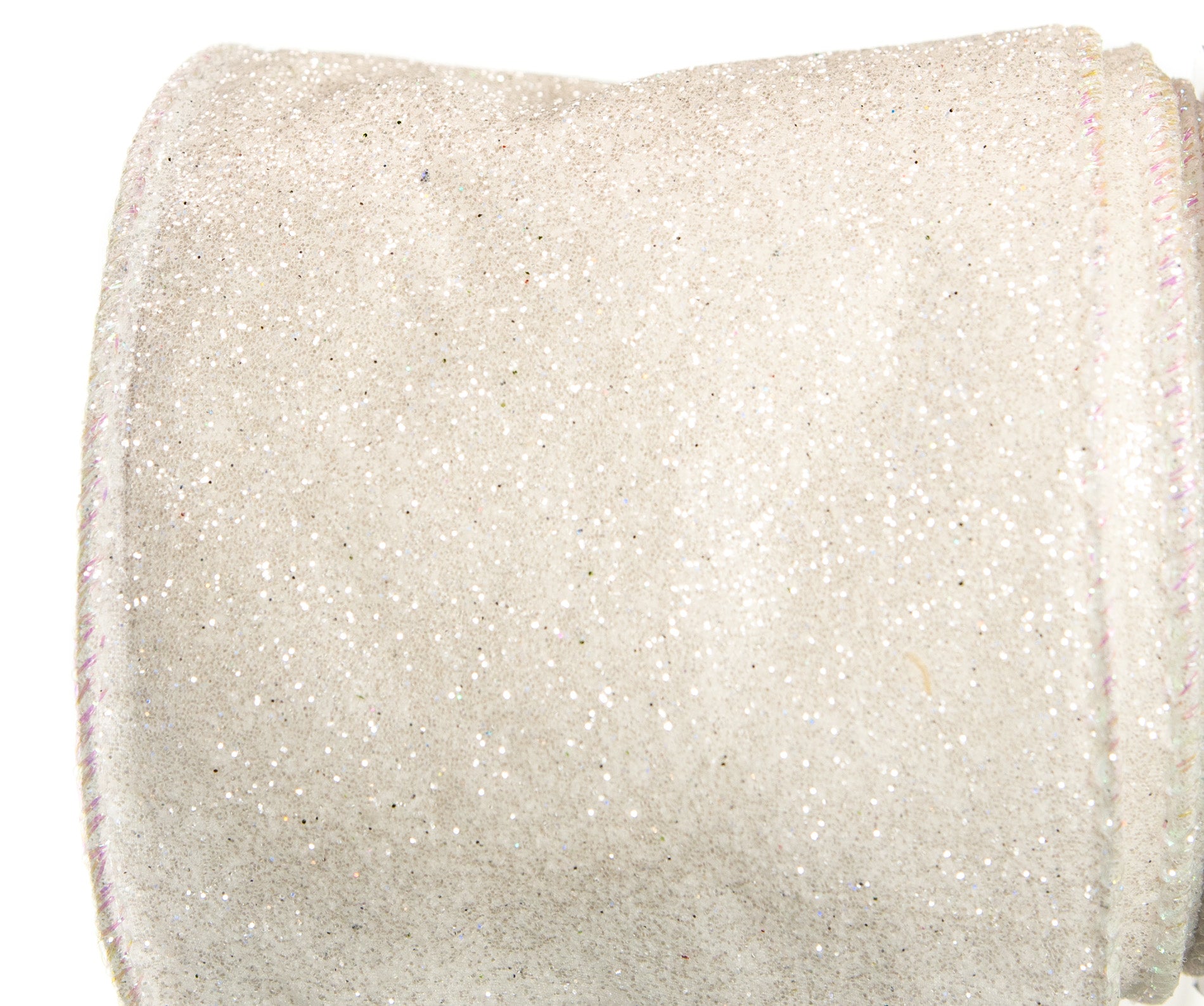 4" X 10Yd White Iridescent Glitter Ribbon Set Of 3