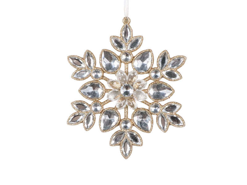 6" Rhinestone Snowflake Ornament Set Of 6