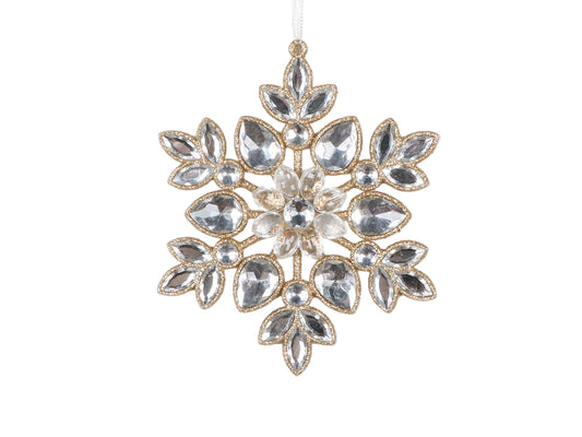 6" Rhinestone Snowflake Ornament Set Of 6