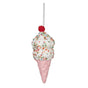 6" Ice Cream Cone With Sprinkles Ornament Set Of 12