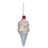 6" Ice Cream Cone With Sprinkles Ornament Set Of 12