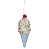 6" Ice Cream Cone With Sprinkles Ornament Set Of 12