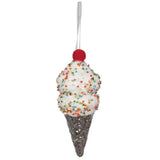 6" Ice Cream Cone With Sprinkles Ornament Set Of 12