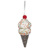 6" Ice Cream Cone With Sprinkles Ornament Set Of 12