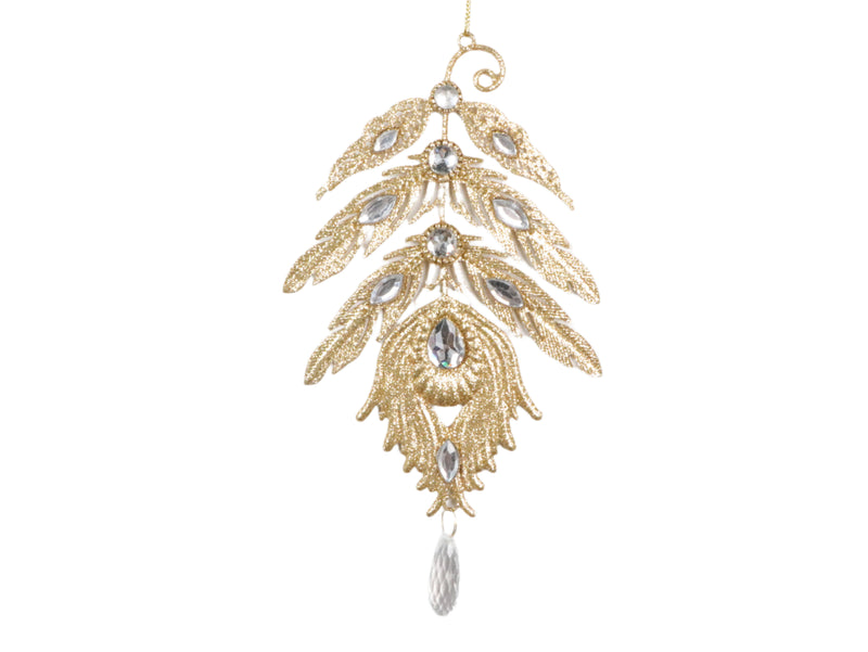 Adorno de plumas de 8" con joyas, juego de 6
