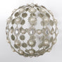 8.5" Champagne Pearl Ball Ornament With Jewels Set Of 2