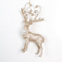 6" Platinum Pearl Deer Ornament With Jewels Set Of 6