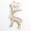 6" Platinum Pearl Deer Ornament With Jewels Set Of 6