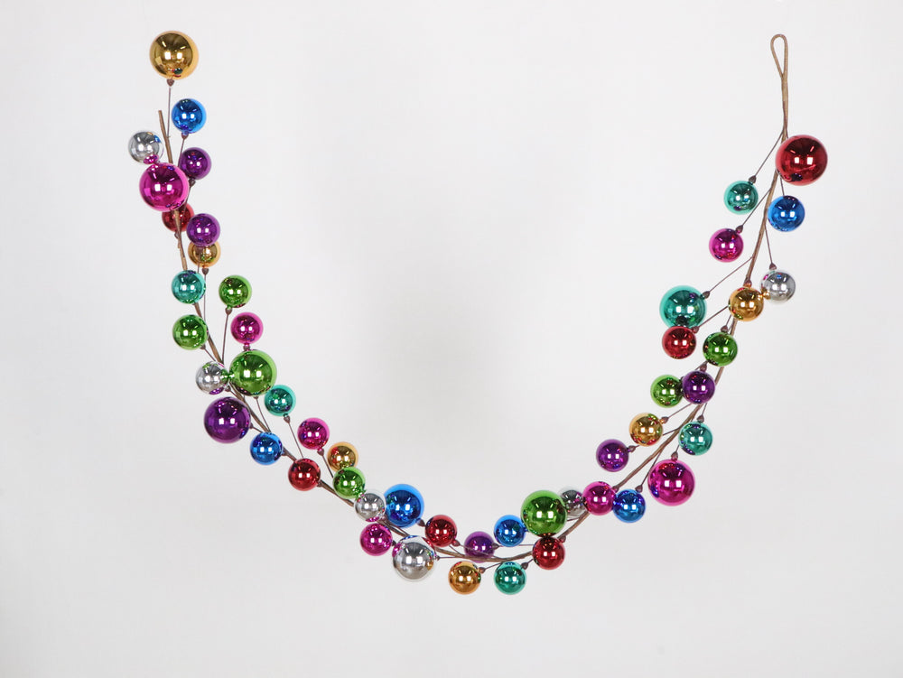 6 FT X 7" Shiny Multicolor Ball Garland