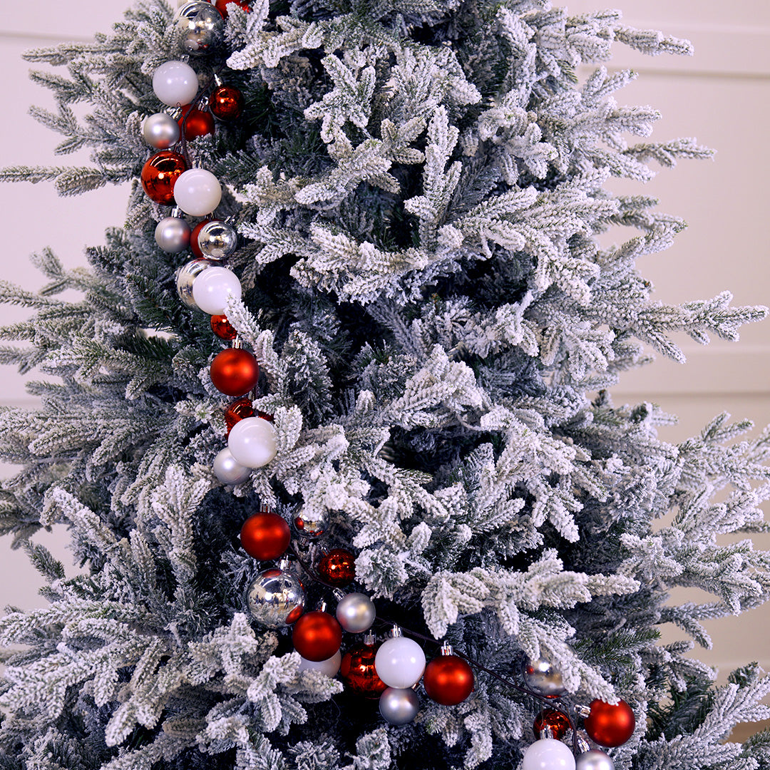 6 FT Red & White Ball Garland