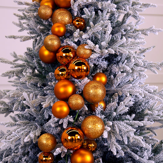 Guirnalda de bolas brillantes de color naranja oscuro de 1,8 m