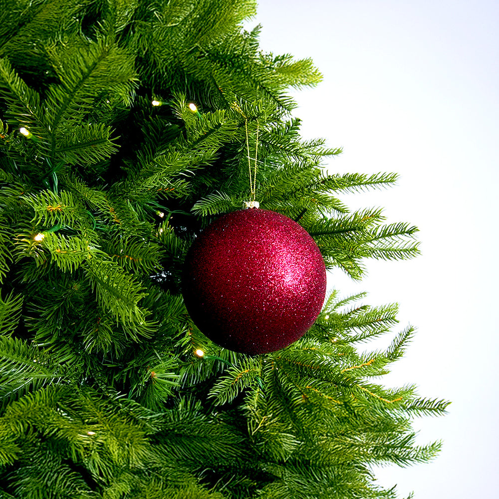 5" Glitter Ball Ornament Set Of 12