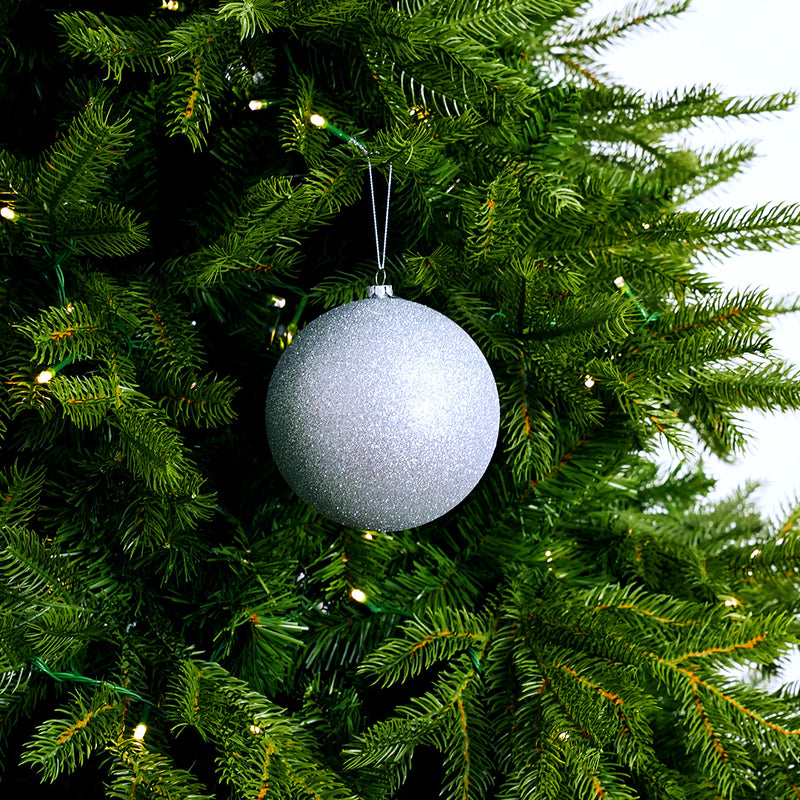 5" Glitter Ball Ornament Set Of 12