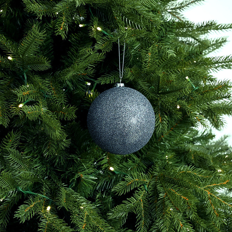 5" Glitter Ball Ornament Set Of 12