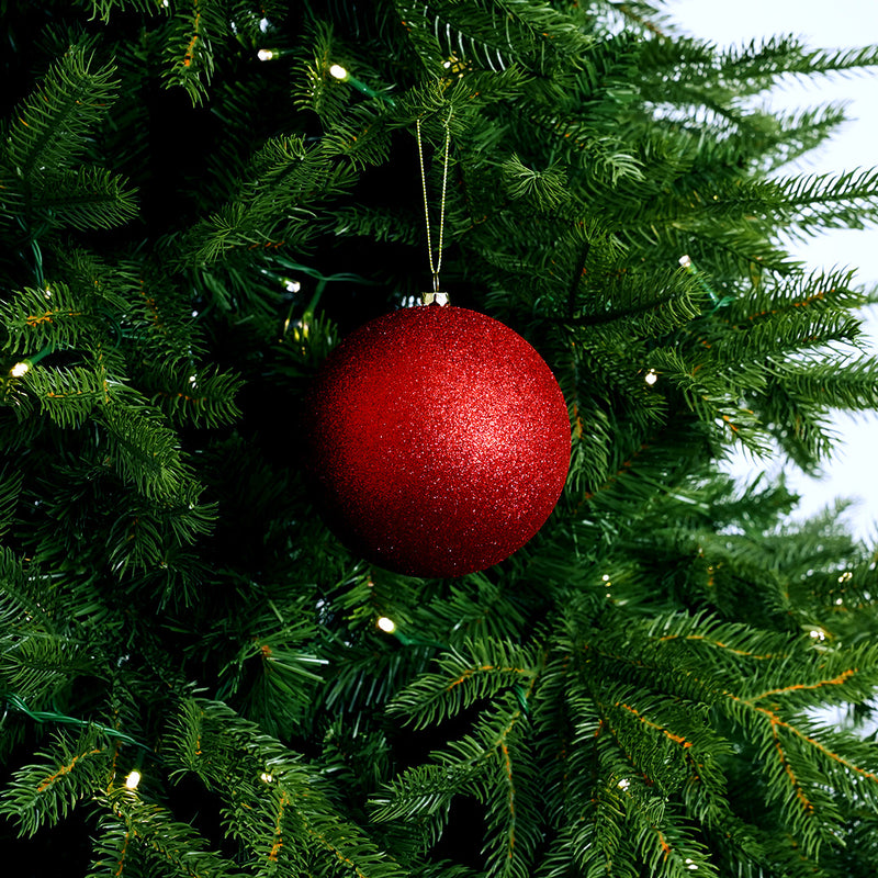 5" Glitter Ball Ornament Set Of 12