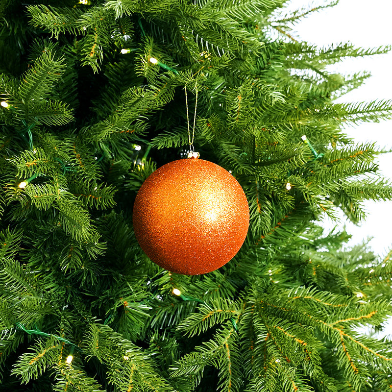 5" Glitter Ball Ornament Set Of 12