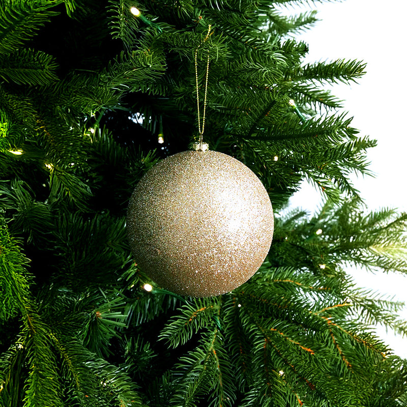 5" Glitter Ball Ornament Set Of 12