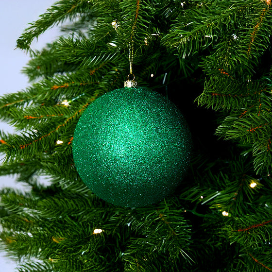 5" Glitter Ball Ornament Set Of 12