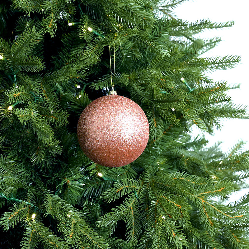 5" Glitter Ball Ornament Set Of 12