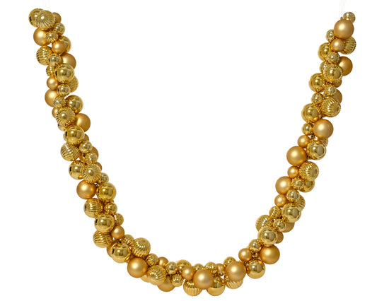 Guirnalda de bolas irrompibles de 1,8 m en oro claro brillante y mate