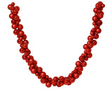 Guirnalda de bolas rojas brillantes y mate inastillables de 1,8 m