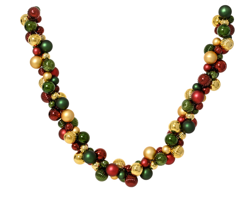 5.9 FT Guirnalda de bolas irrompibles brillantes y mates multicolores