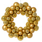 15" Light Gold Shiny & Matte Shatterproof Ball Wreath