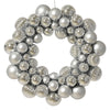 Silver ornament wreath on a white background