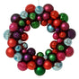 15" Multicolor Shiny & Matte Shatterproof Ball Wreath