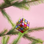 2" Rubiks Cube Glass Ornament Set Of 6