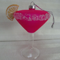 4" Hot Pink Martini Glass Ornament Set Of 6